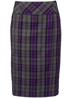 Dorothy Perkins Purple/grey check pencil skirt