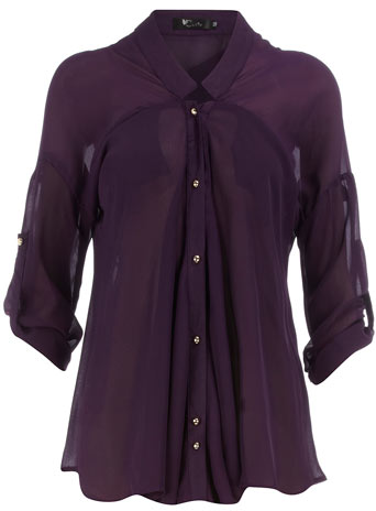 Purple pocket detail blouse DP65000474