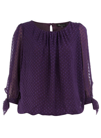 Dorothy Perkins Purple polka dot blouse DP01000003