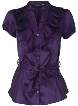 Dorothy Perkins Purple satin tie blouse