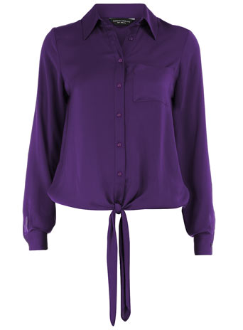 Dorothy Perkins Purple tie front blouse DP05259672