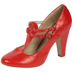 Dorothy Perkins Red double strap T-bar shoes