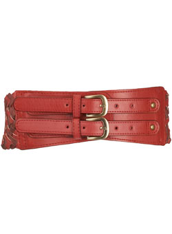 Dorothy Perkins Red plait waist belt
