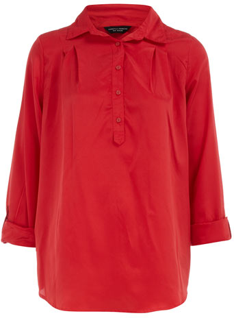 Dorothy Perkins Red pleated shoulder blouse DP05243004