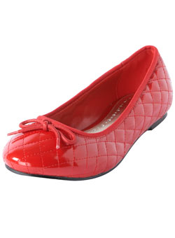 Dorothy Perkins Red quilted ballet pump