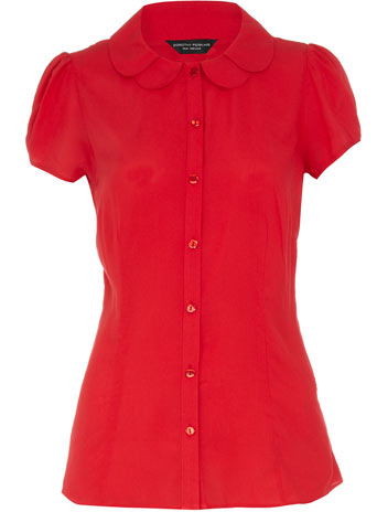 Dorothy Perkins Red scallop blouse DP05250026