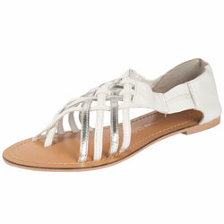 Silver cross strap sandals