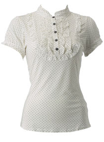 Dorothy Perkins Spot bib frill blouse