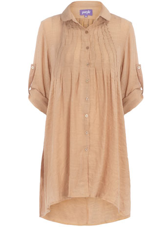 Dorothy Perkins Stone oversize pleat blouse DP53000339