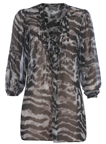 Dorothy Perkins Tall grey leopard blouse