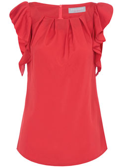 Dorothy Perkins Tall red ruffle sleeve blouse