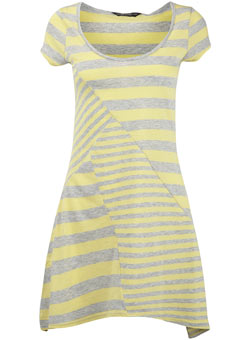 Dorothy Perkins Tall yellow/grey stripe top