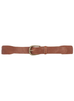 Tan knotted stud leather belt
