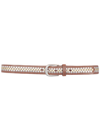 Tan triple row studded belt