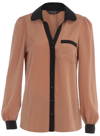 Dorothy Perkins Terracotta colour block blouse DP05212816