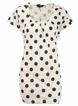 Dorothy Perkins White and black big spot top