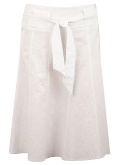 Dorothy Perkins White linen tie skirt