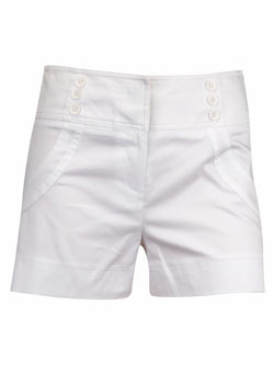 White mini shorts