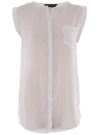 Dorothy Perkins White pocket front blouse DP05235602