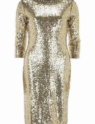 Womens Alice  You Tall Gold Sequin Bodycon