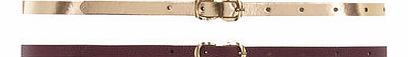 Dorothy Perkins Womens Amethist and Gold 2 Per Pack Belts- Rose