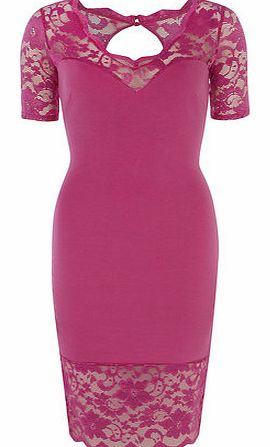 Dorothy Perkins Womens Amy Childs Fran Lace Panel Bodycon Dress-