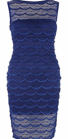 Dorothy Perkins Womens Amy Childs Simone Fitted Lace Cobalt Midi