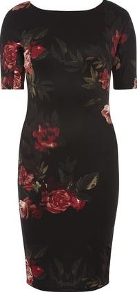 Dorothy Perkins, 1134[^]262015000711203 Womens AX Paris Black floral 3/4 sleeve dress-
