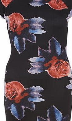 Dorothy Perkins Womens AX Paris Rose print bodycon dress- Black