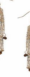Dorothy Perkins Womens Beaded Tassel Earrings- Gold DP49815860