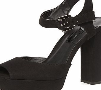 Dorothy Perkins Womens Black 70S platform sandals- Black