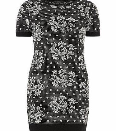 Dorothy Perkins Womens Black and Silver Blister Tunic- Black