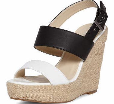Dorothy Perkins Womens Black and white high wedges- Black And