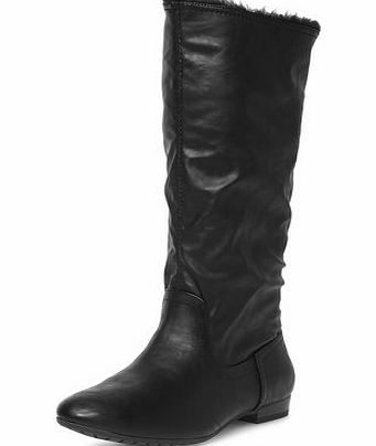 Dorothy Perkins Womens Black casual knee high boots- Black