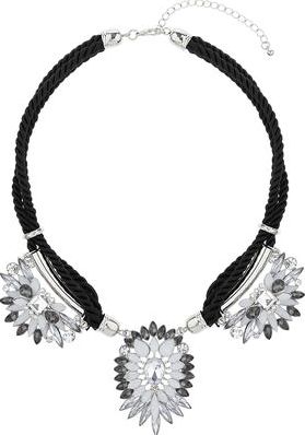 Dorothy Perkins, 1134[^]262015000715163 Womens Black Cord Rhinestone Necklace- Black