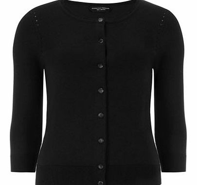 Womens Black crew neck cardigan- Black DP55136000