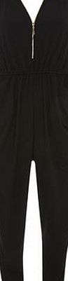 Dorothy Perkins Womens Black Double Zip Jumpsuit- Black DP61941169