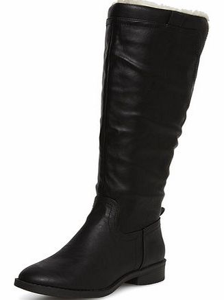 Dorothy Perkins Womens Black faux fur high boots- Black DP19879201