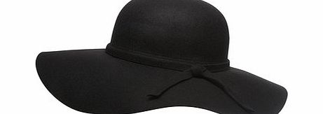 Dorothy Perkins Womens Black Felt Floppy Hat- Black DP11153201