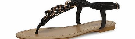 Dorothy Perkins Womens Black flat sandals- Black DP19930501