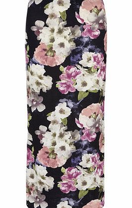 Dorothy Perkins Womens Black Floral Maxi skirt- Multi Colour