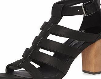 Dorothy Perkins Womens Black gladiator strap sandals- Black