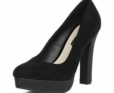 Dorothy Perkins Womens Black glitter block heels- Black DP22236510