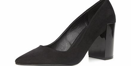 Dorothy Perkins Womens Black high block heel court shoes- Black