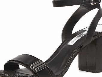 Dorothy Perkins Womens Black high block heel sandals- Black