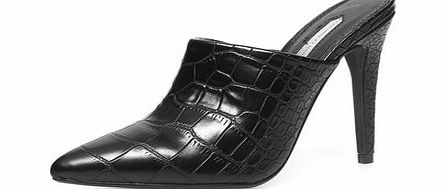 Dorothy Perkins Womens Black high pointed mule sandals- Black