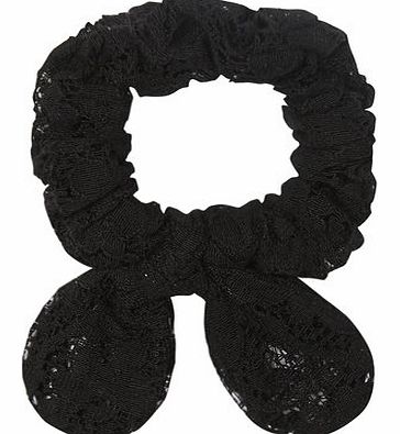 Dorothy Perkins Womens Black Lace Ear Scrunchie- Black DP11133710