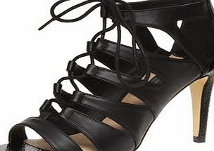 Dorothy Perkins Womens Black lace up high sandals- Black