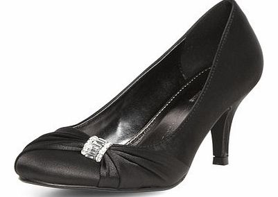 Dorothy Perkins Womens Black satin court shoes- Black DP35223010