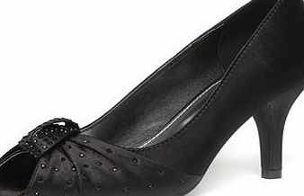 Dorothy Perkins Womens Black satin peep-toe shoes- Black